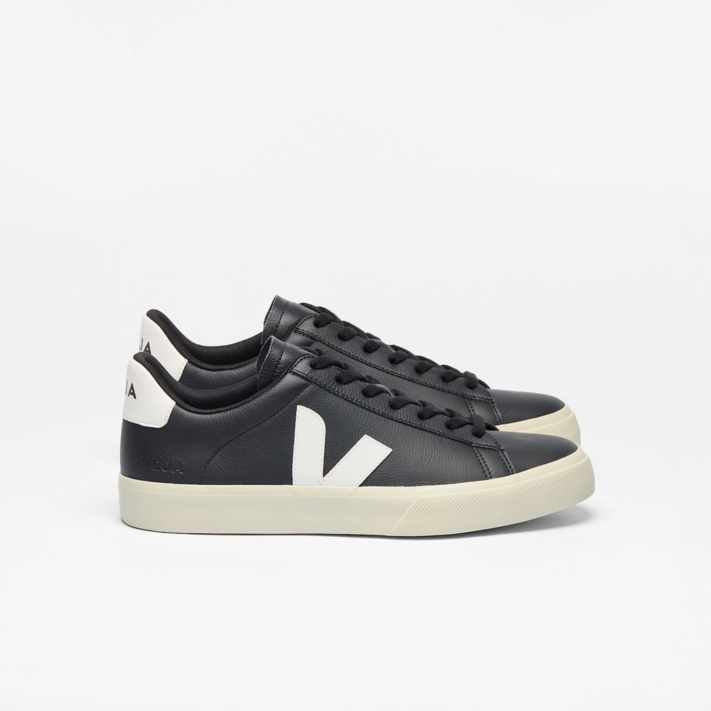 Veja Campo Low-Top Sneakers in Black and White